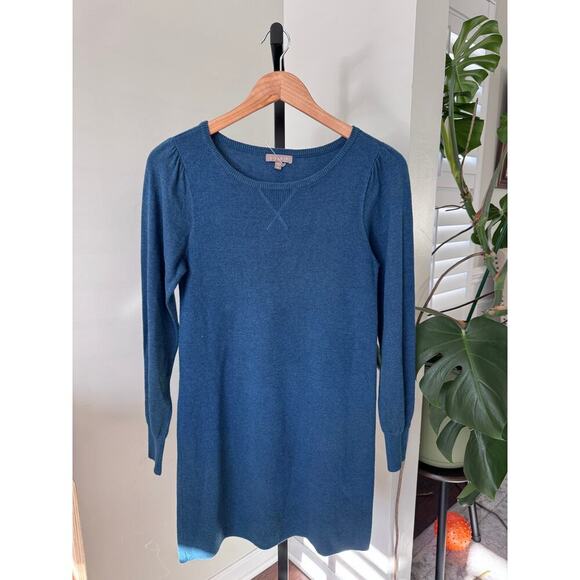 Lilla P Blue Sweater Long Sleeve Dress - Picture 1 of 4